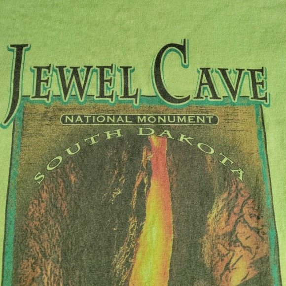 JEWEL CAVE NATIONAL MONUMENT SOUTH DAKOTA Green Medium Short Sleeve Cave Bacon - Picture 4 of 13
